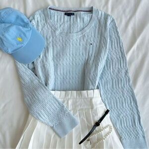 Tommy Hilfiger Light Blue‎ Cable Knit Sweater